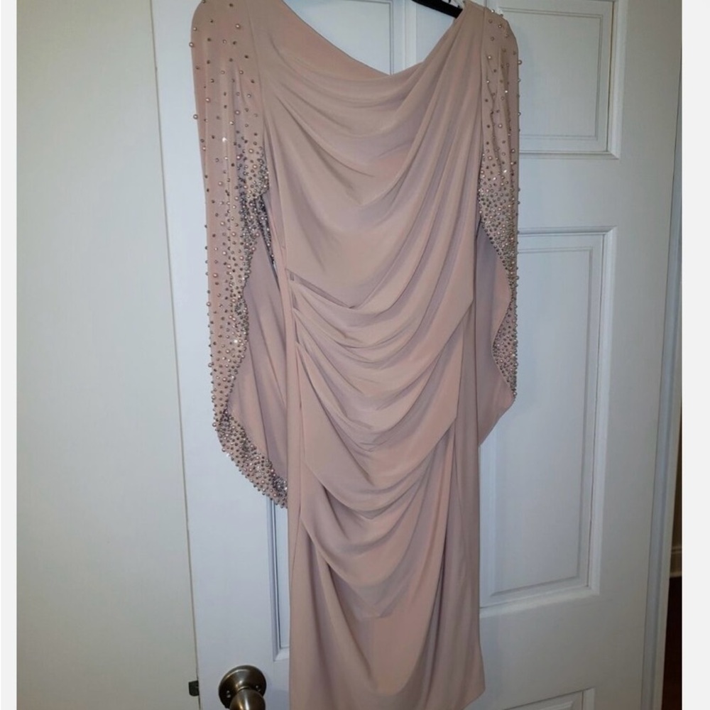 Elegant Blush Draped Dress